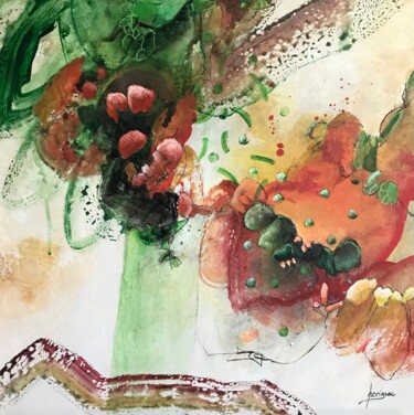 Ζωγραφική με τίτλο "NATURE'S BLOOM HARM…" από Francine Scrignac, Αυθεντικά έργα τέχνης, Ακρυλικό Τοποθετήθηκε στο Ξύλινο φορ…