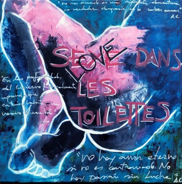 绘画 标题为“Love dans les toile…” 由Leo López, 原创艺术品, 丙烯 安装在木质担架架上