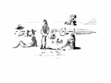 绘画 标题为“Surexposés 3 - plag…” 由Serge Le Poulennec, 原创艺术品, 墨 安装在纸板上