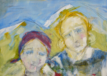 Schilderij getiteld "Auf der Alm" door Regina Thyssen, Origineel Kunstwerk, Olie