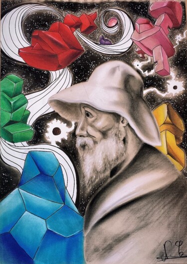 Tekening getiteld "auto portrait 1910…" door Nicolas Ghyzel, Origineel Kunstwerk, Houtskool Gemonteerd op artwork_cat.