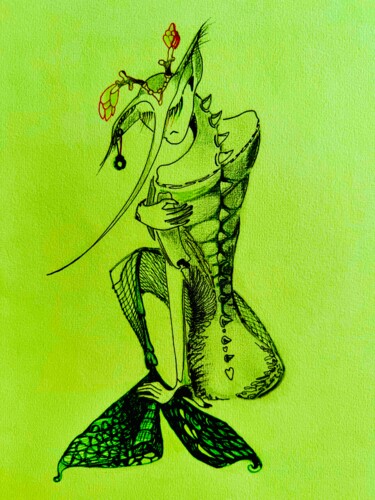 Elf Citizen 03 Mermaid Σχέδιο με τίτλο "Elf Citizen 03 Merm…" από Forpostella Sokolova, Αυθεντικά έργα τέχνης, Μαρκαδόρος