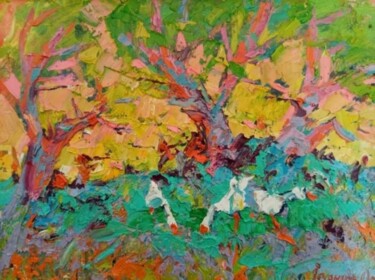 "In the shade of the…" başlıklı Tablo Oleksiy Ivanyuk tarafından, Orijinal sanat, Petrol Ahşap Sedye çerçevesi üzerine monte…