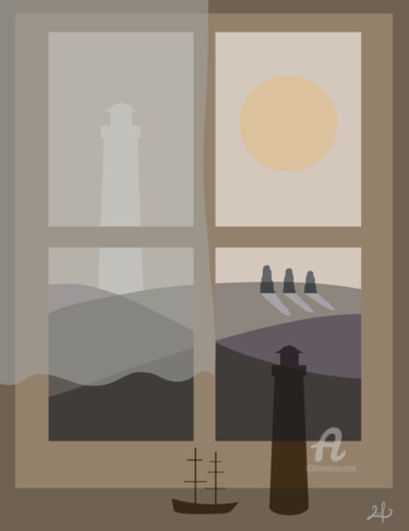 数字艺术 标题为“Too phare away” 由Aurélie Bescond, 原创艺术品, 数字油画