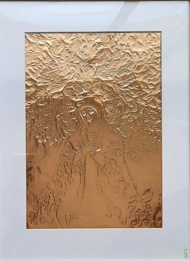 Printmaking titled "Mama Gaïa" by Selena Celessam, Original Artwork, Embossing Mounted on Cardboard
