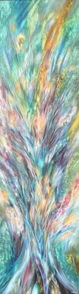 Schilderij getiteld "Avatar Wisdom" door Khrystyna Kozyuk, Origineel Kunstwerk, Olie Gemonteerd op Frame voor houten brancard