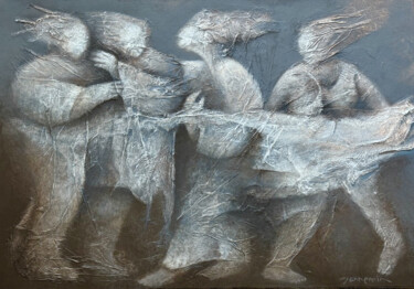 Série Scènes, Ligne de Fuite Schilderij getiteld "Série Scènes, Ligne…" door Bernard Jannemin, Origineel Kunstwerk, Acryl Gemonteerd op Houten paneel