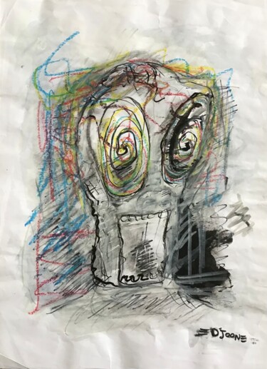 Dessin intitulée "Folie" par D’Joon, Œuvre d'art originale, Pastel