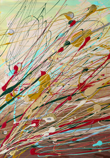「Big abstract acryli…」というタイトルの絵画 Oxermaによって, オリジナルのアートワーク, アクリル ウッドストレッチャーフレームにマウント
