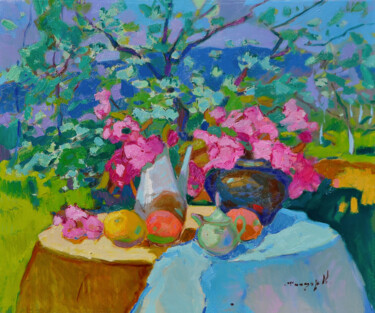 Petal Dance Peinture intitulée "Petal Dance" par Alexander Shandor, Œuvre d'art originale, Huile Monté sur Châssis en bois
