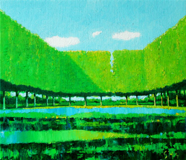 City park XXIII Pintura titulada "City park XXIII" por Andrei Sitsko, Obra de arte original, Oleo Montado en Bastidor de camilla de madera
