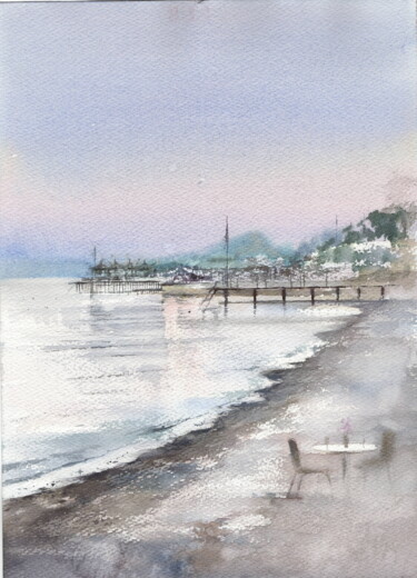 On the seashore. Кemer. Pintura intitulada "On the seashore. Кe…" por Alla Prisakar, Obras de arte originais, Aquarela