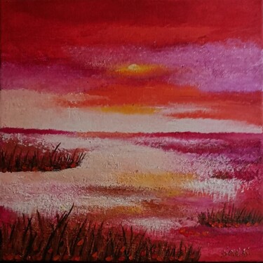 Peinture intitulée "SONGE AU CRÉPUSCULE" par Severine Soulas, Œuvre d'art originale, Acrylique Monté sur Châssis en bois