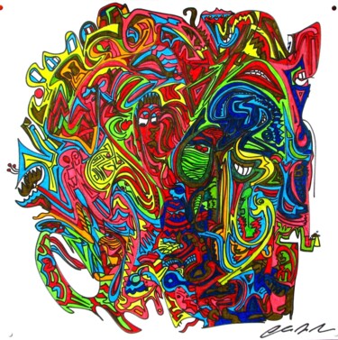 03/13 Cellula "03/13 Cellula" başlıklı Resim Claudio Mario Andrea tarafından, Orijinal sanat, Işaretleyici Ahşap Sedye çerçevesi üzerine m…