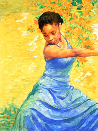 ""The Dancer"" başlıklı Tablo Bill James Family Estate-Jo Ann James Trustee tarafından, Orijinal sanat, Suluboya