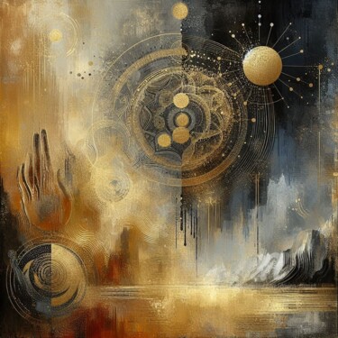 数字艺术 标题为“Time” 由Davina Dugnas, 原创艺术品, 数字油画 安装在木质担架架上