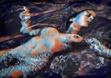 Картина под названием "Swimming in desire" - Alicia Lopez, Подлинное произведение искусства, Пастель