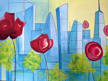 Poppies in the Concrete Jungle II "Poppies in the Conc…" başlıklı Tablo Lana Usova tarafından, Orijinal sanat, Akrilik