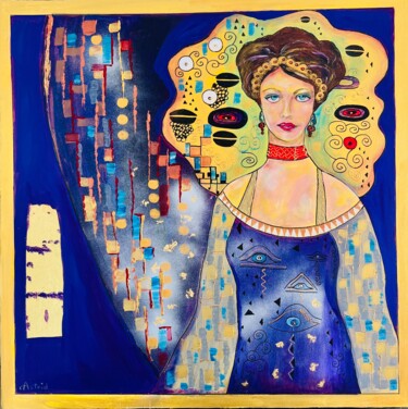 绘画 标题为“Ophelie” 由Astrid Fraccola, 原创艺术品, 丙烯 安装在木质担架架上