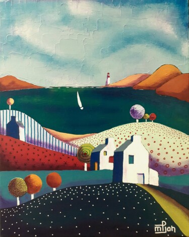 Peinture intitulée "Entre terre et mer…" par Marie-Pierre Jan, Œuvre d'art originale, Acrylique Monté sur Châssis en bois