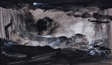 Painting titled "Practicing golf mov…" by Milto Sideris, Original Artwork, Acrylic