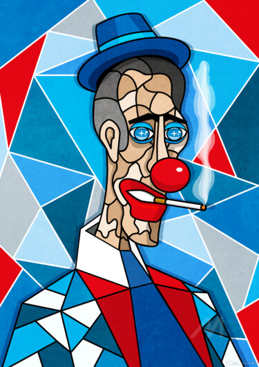 数字艺术 标题为“le clown bleu” 由Cheese, 原创艺术品, 2D数字工作