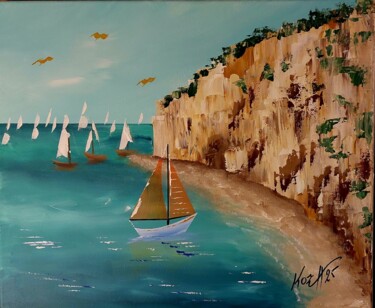 L'armada en Normandie Painting titled "L'armada en Normand…" by Pascal Koza, Original Artwork, Acrylic Mounted on Wood Stretcher frame