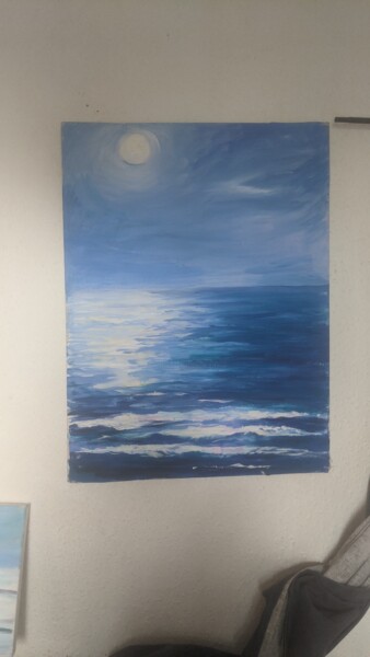 Painting titled "The sea Cornwall" by Kathryn Burnham, Original Artwork, Acrylic