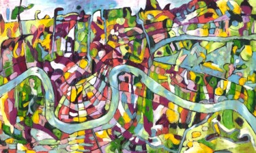 "Super-U" Peinture intitulée ""Super-U"" par Barbara Piatti, Œuvre d'art originale, Huile Monté sur Châssis en bois