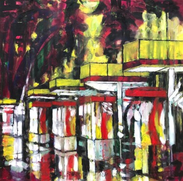 "Vrai Reflets" Pittura intitolato ""Vrai Reflets"" da B.Piatti, Opera d'arte originale, Olio Montato su Telaio per barella in legno