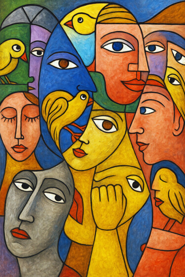 "Discussion  entre h…" başlıklı Dijital Sanat Pacôme Coquet tarafından, Orijinal sanat, 2D Dijital Çalışma Alüminyum üzerine…