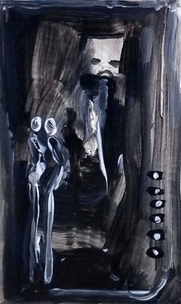 Painting titled "He's watching over…" by Milto Sideris, Original Artwork, Acrylic