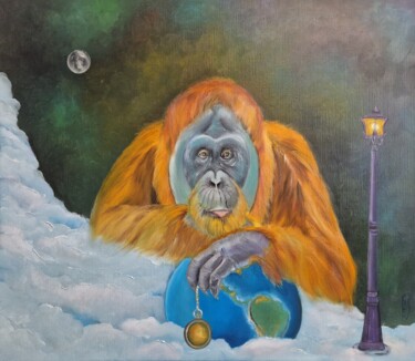 Peinture intitulée "Le compte à rebours" par Ralph.S, Œuvre d'art originale, Huile Monté sur Châssis en bois
