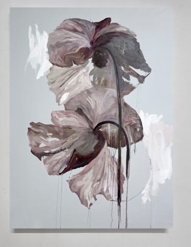 Pittura intitolato "Expressive flowers 3" da Rosi Roys, Opera d'arte originale, Olio