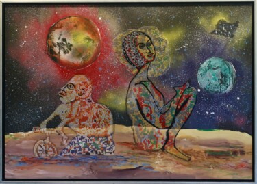 绘画 标题为“Mars Koloni 1” 由Ahmet Öcal, 原创艺术品, 丙烯