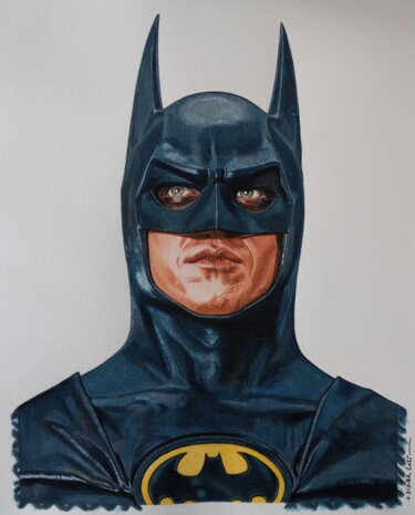Batman - Michael Keaton - "Batman - Michael Ke…" başlıklı Tablo Didier Plouviez tarafından, Orijinal sanat, Suluboya