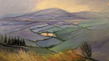 Peinture intitulée "Sunset Malvern" par Kathryn Burnham, Œuvre d'art originale, Acrylique