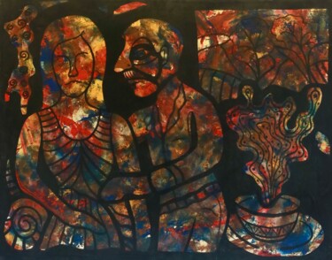 "Hatırlık Yaşamlar" başlıklı Tablo Ahmet Öcal tarafından, Orijinal sanat, Akrilik