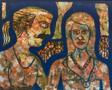 Schilderij getiteld "Bir Sevda Türküsü" door Ahmet Öcal, Origineel Kunstwerk, Acryl
