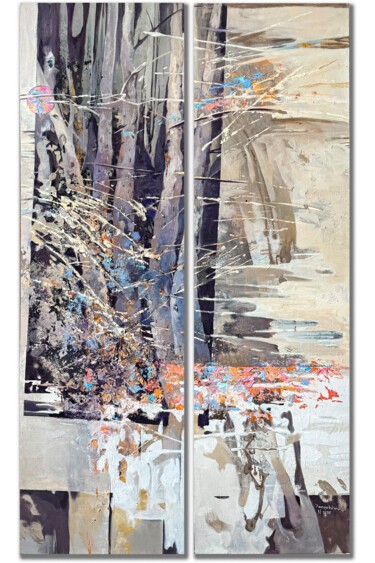 Изморозь. диптих Painting titled "Изморозь. диптих" by Yampolskaia Natalia, Original Artwork, Oil