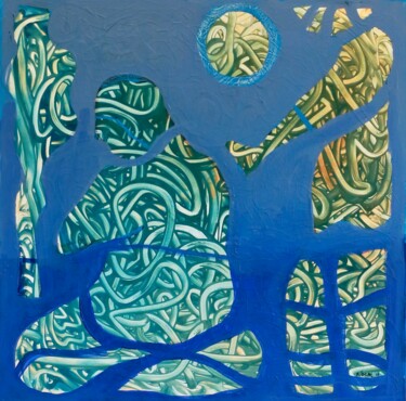 Painting titled "Kimseler Yokken" by Ahmet Öcal, Original Artwork, Acrylic
