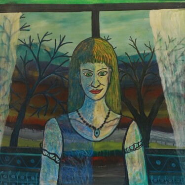 "Gizemli Kadın" başlıklı Tablo Ahmet Öcal tarafından, Orijinal sanat, Akrilik