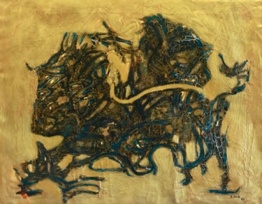 Schilderij getiteld "Binbir Boğalar Aşkı…" door Ahmet Öcal, Origineel Kunstwerk, Acryl