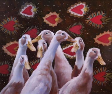 Peinture intitulée ""Among the Starry H…" par Elena I Gennady Vylusk (Goshiki), Œuvre d'art originale, Huile Monté sur Châss…