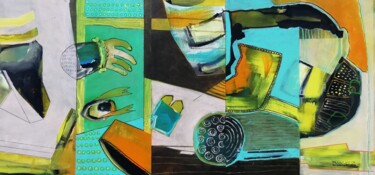 Pintura intitulada "Abstract fragments…" por Francisco Santos, Obras de arte originais, Acrílico