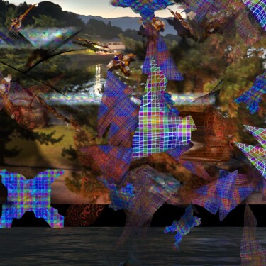 Arte digitale intitolato "Papillons numero 8" da Patrick Fraysse, Opera d'arte originale, Modellazione 3D