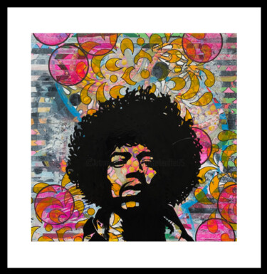 Schilderij getiteld "PSYCHEDELIC ROCK !" door Christelle Riffet (Céhère), Origineel Kunstwerk, Acryl Gemonteerd op Karton