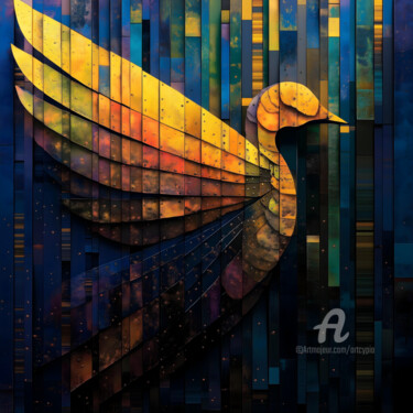 "Metal Bird" başlıklı Dijital Sanat Artcypia tarafından, Orijinal sanat, AI tarafından oluşturulan görüntü
