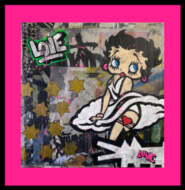 Schilderij getiteld "BETTY POPART BY CEH…" door Christelle Riffet (Céhère), Origineel Kunstwerk, Acryl Gemonteerd op Karton