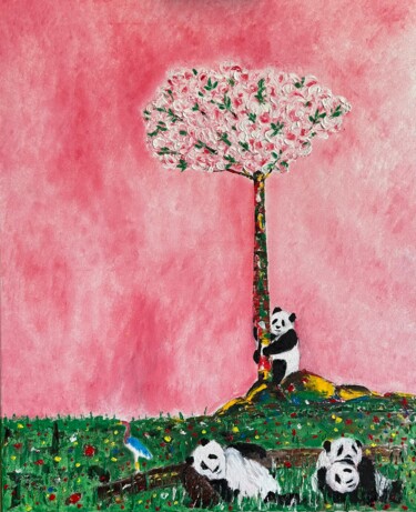 绘画 标题为“Panda Paradise 6” 由Christian Perez De Carvasal, 原创艺术品, 油
